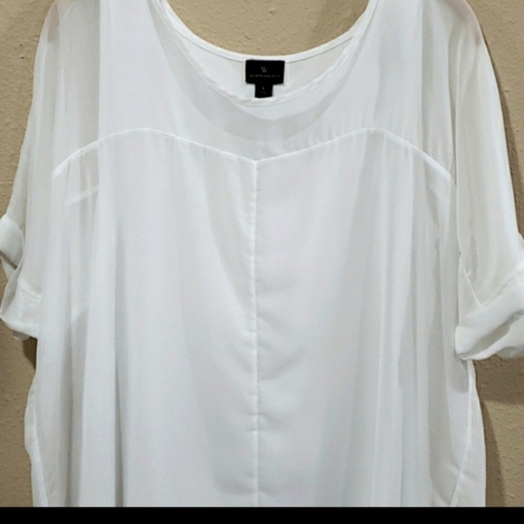 Worthington Short Sleeve Top With Split Back Detail - Picture 2 of 5